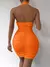 Imagem do Mini vestido sem costas sem mangas em V feminino, vestido branco, sexy clubwear,