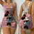 Mulheres Mickey Mouse Minnie Estampa Cetim Suspender Camisola, Gola V, Sem Costa na internet