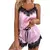 Imagem do Conjunto de pijama sem mangas com decote em v feminino, suspensão sexy, shorts