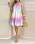 Mini vestido curto sem mangas sem costas para mulheres, pescoço solto, vestido