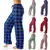 Imagem do Pijama xadrez de Natal feminino, calças largas, moda casual, roupas de moda, ou