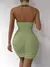 Mini vestido sem costas sem mangas em V feminino, vestido branco, sexy clubwear, - loja online