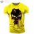Camiseta masculina com gola em O com impressão 3D, crânios patriótico militar