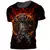 Camiseta de manga curta de Samurai japonês vintage masculina, roupas extragrand