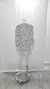 Elegante vestido curto feminino, decote em v estampado, borda rendada, férias d na internet