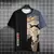 Gato Samurai Japonês, masculino e feminino, camiseta estampada em 3D, moda casu