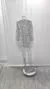 Elegante vestido curto feminino, decote em v estampado, borda rendada, férias d - DAPPER