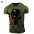 Camiseta masculina com gola em O com impressão 3D, crânios patriótico militar na internet