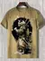 Imagem do Camiseta masculina estilo japonês Samurai Cat gráfica 3D impressa, camiseta ca
