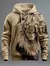 Capuz de manga comprida masculino, moletom com capuz, impressão 3D, bolso front - loja online