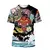 Imagem do Camiseta de manga curta de Samurai japonês vintage masculina, roupas extragrand