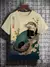 Camiseta masculina estilo japonês Samurai Cat gráfica 3D impressa, camiseta ca - loja online