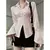 Camisa feminina sexy, monocromática e fina, gola virada para baixo, manga Alarg na internet