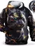 Imagem do Capuz de manga comprida masculino, moletom com capuz, impressão 3D, bolso front