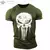 Camiseta masculina com gola em O com impressão 3D, crânios patriótico militar - DAPPER