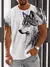 Camiseta casual masculina estampada em 3D, camiseta esportiva confortável e sol