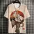 Imagem do Gato Samurai Japonês, masculino e feminino, camiseta estampada em 3D, moda casu