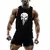 Camisa de corrida com estampa de caveira masculina, ginásio Y2K, colete esporti na internet