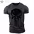 Camiseta masculina com gola em O com impressão 3D, crânios patriótico militar - DAPPER