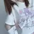 Camiseta feminina E Girl Anime Harajuku com capa de braço, top gráficos kawaii na internet