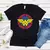 Camiseta Mulher com design de super-herói mulher, camiseta da mulher, presente