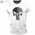 Camiseta masculina com gola em O com impressão 3D, crânios patriótico militar - DAPPER