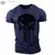 Camiseta masculina com gola em O com impressão 3D, crânios patriótico militar na internet