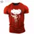 Camiseta masculina com gola em O com impressão 3D, crânios patriótico militar - comprar online