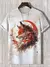 Camiseta masculina estilo japonês Samurai Cat gráfica 3D impressa, camiseta ca - loja online