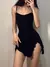 Imagem do Vestido de suspensão de baile preto vintage feminino, vestidos curtos sem manga