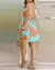 Imagem do Mini vestido curto sem mangas sem costas para mulheres, pescoço solto, vestido