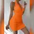 Mini vestido sem costas sem mangas em V feminino, vestido branco, sexy clubwear,