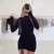 Elegante vestido plissado de renda, monocromático, slim fit, festa bodycon, min - comprar online