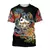 Camiseta de manga curta de Samurai japonês vintage masculina, roupas extragrand