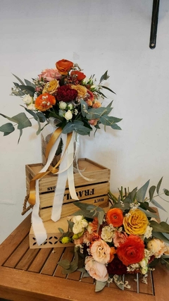 Ramos de Novia otoñales - Dúo de Ramos, para altar y para aventar - Las Flores que Hablan
