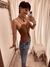 TOP CUERO BOTONES PLATA - comprar online