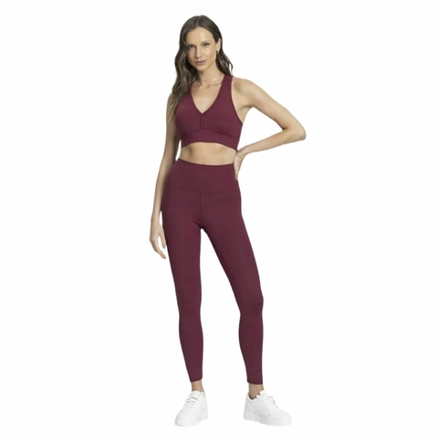 Legging Cintura Alta Infinity Média Compressão Vinho