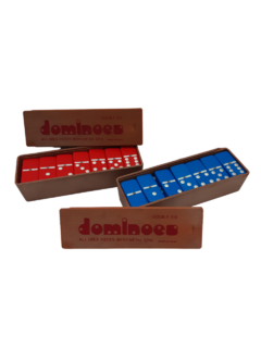 Juego De Mesa Dominó Caja Plástica 18x6 Ficha Rojo Azul