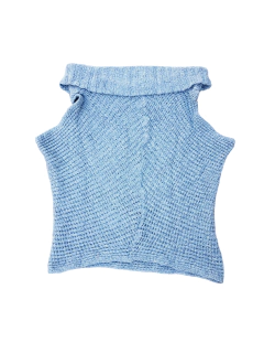 Chaleco Lana Cuello Bote Gris Talle M/l - comprar online