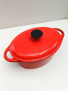 Olla Cacerola Oval Tapa Hierro Fundido Enlozada