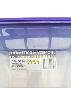 Tupper Contenedor Hermético Rectangular Massimo 5 Lts - tienda online