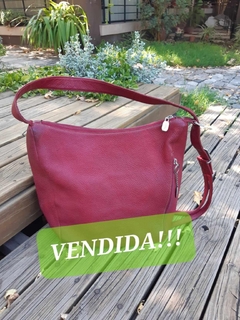 Cartera Prune De Cuero Rojo Bolso