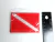 PATCH / BORDADO - BANDEIRA DE MERGULHADOR - DRIVER'S FLAG - KeyDreamBr