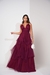Vestido Marsala Três Marias Longo Madrinha/Formatura/Casamento Tecido Tule Liso Com Forro e Bojo 38-40 - loja online