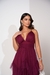 Vestido Marsala Três Marias Longo Madrinha/Formatura/Casamento Tecido Tule Liso Com Forro e Bojo 38-40 - comprar online