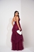 Vestido Marsala Três Marias Longo Madrinha/Formatura/Casamento Tecido Tule Liso Com Forro e Bojo 38-40 na internet