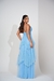Vestido Azul Serenity Três Marias Longo Madrinha/Formatura/Casamento Tecido Tule Com brilho Com Forro e Bojo 38-40 - La Hermosa Vestidos de Festa