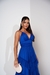 Vestido Azul Royal Três Marias Longo Madrinha/Formatura/Casamento Tecido Tule Liso Com Forro e Bojo 38-40