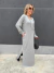 VESTIDO LONGO MANGA LONGA MOLETINHO - CINZA - loja online