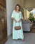 VESTIDO MANGA SINO DECOTE QUADRDO NINA-VERDE CLARO - comprar online